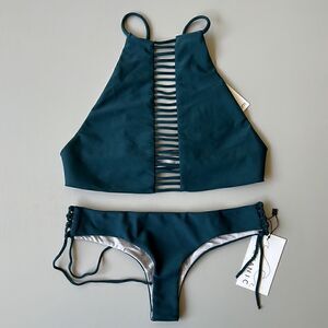 NWT Nirvanic JUNGLE BARIS TOP & UMIKA BOTTOM Swim Set Size S